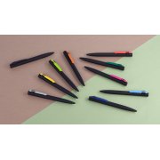 Ручка шариковая "Lip", черный/оранжевый, покрытие soft touch черный с желтым