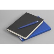 Ручка шариковая "Saturn" покрытие soft touch темно-синий с серебристым