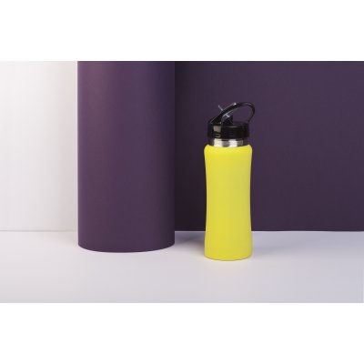 Бутылка для воды "Индиана", покрытие soft touch, 0,6 л. желтый