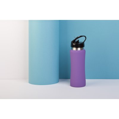 Бутылка для воды "Индиана", покрытие soft touch, 0,6 л. фиолетовый