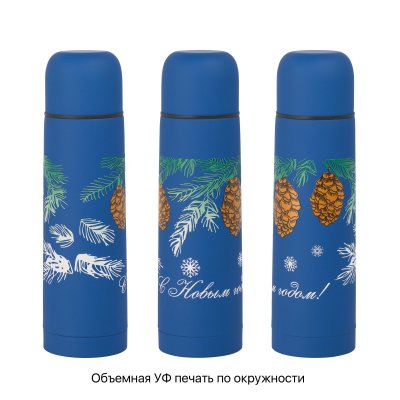 Термос "Крит", покрытие soft touch, 0,5 л. синий