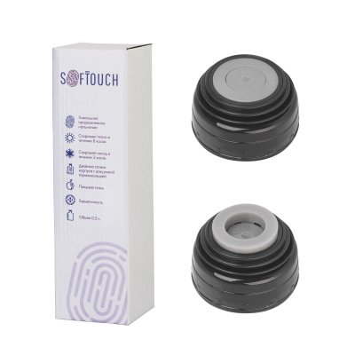 Термос "Крит", покрытие soft touch, 0,5 л. синий
