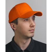 Бейсболка, 5 клиньев, хлопок с начесом, 250 г/м2 оранжевый