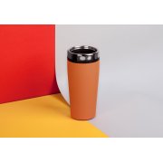 Термостакан "Европа", покрытие soft touch оранжевый