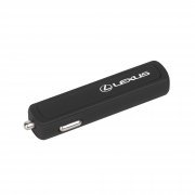 Автомобильное зарядное устройство "Slam" с 2-мя разъёмами USB, покрытие soft touch черный