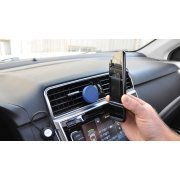 Автомобильный держатель для телефона "Allo", покрытие soft touch синий с черным