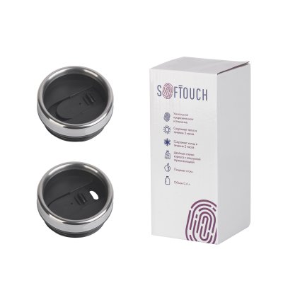 Термостакан "Эльбрус", покрытие soft touch, 0,4 л. черный