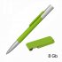 Набор ручка "Clas" + флеш-карта "Case" 8 Гб в футляре, покрытие soft touch зеленое яблоко