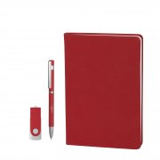 Подарочный набор "Бари", покрытие soft touch красный