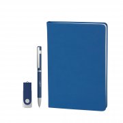 Подарочный набор "Бари", покрытие soft touch синий