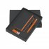 Подарочный набор "Пьемонт", покрытие soft touch черный с оранжевым