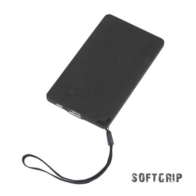 Зарядное устройство "Камень" с покрытием soft grip, 4000 mAh в подарочной коробке черный