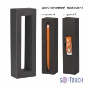 Набор ручка "Jupiter" + флеш-карта "Vostok" 16 Гб в футляре, покрытие soft touch оранжевый