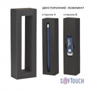 Набор ручка "Jupiter" + флеш-карта "Vostok" 16 Гб в футляре, покрытие soft touch темно-синий