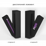 Набор ручка "Jupiter" + флеш-карта "Vostok" 16 Гб в футляре, покрытие soft touch фиолетовый