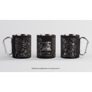 Кружка с карабином "Юта", покрытие soft touch, 0,3 л. черный