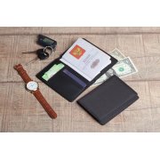 Обложка для паспорта и кредиток с RFID - защитой от считывания данных черный