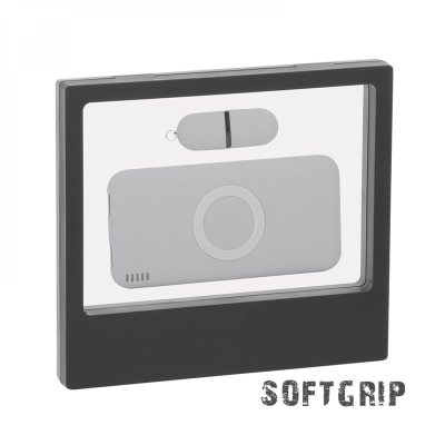 Набор "Камень" на 2 предмета, 8000 mAh /16Gb, с покрытием soft grip серый с черным