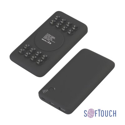 Беспроводное зарядное устройство "Ten SOFTTOUCH", 10000 mAh черный
