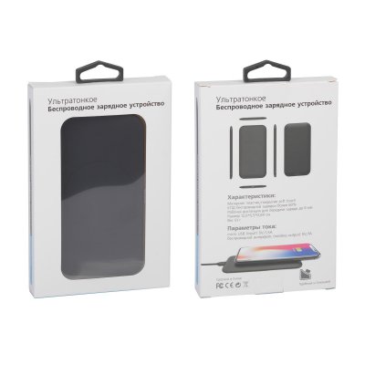 Настольное беспроводное зарядное устройство "Slim SOFTTOUCH" черный