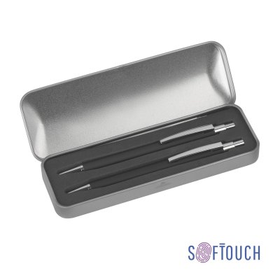 Набор "Ray" (ручка+карандаш), покрытие soft touch черный