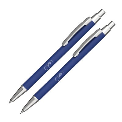 Набор "Ray" (ручка+карандаш), покрытие soft touch синий