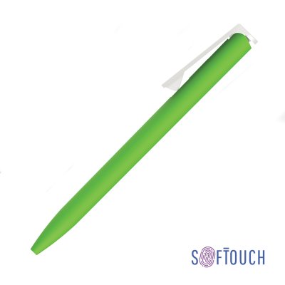 Ручка шариковая "Clive", покрытие soft touch зеленое яблоко с белым