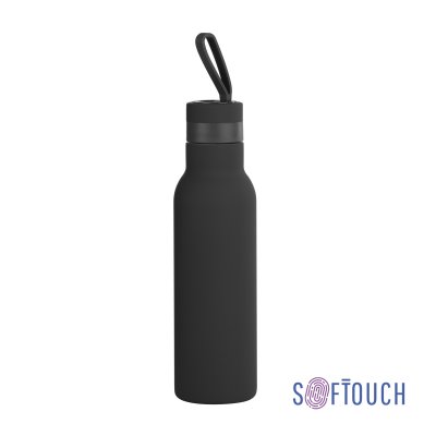 Бутылка для воды "Фитнес", покрытие soft touch, 0,7 л. черный