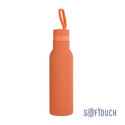 Бутылка для воды "Фитнес", покрытие soft touch, 0,7 л. оранжевый