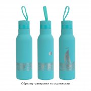 Бутылка для воды "Фитнес", покрытие soft touch, 0,7 л. бирюзовый