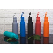 Бутылка для воды "Фитнес", покрытие soft touch, 0,7 л. бирюзовый