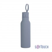 Бутылка для воды "Фитнес", покрытие soft touch, 0,7 л. серый
