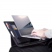 Мобильный офис с беспроводным зарядным устройством 5000 mAh серый с черным