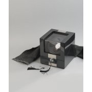 Шкатулка из дерева для часов с подзаводом черный с серым