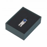 Зажим для денег, вставка перламутр синий с серебром