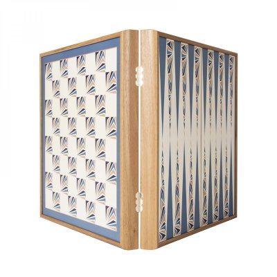 Набор игр (шахматы, нарды, лудо, змейка) коричневый арт. CBLS34BLU