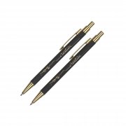 Набор "Ray" (ручка+карандаш), покрытие soft touch черный с золотом