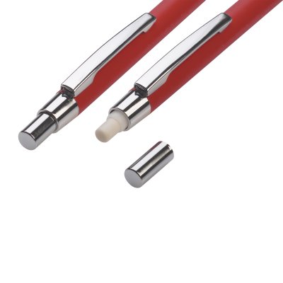 Набор "Ray" (ручка+карандаш), покрытие soft touch красный