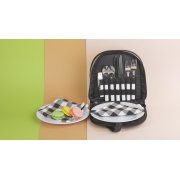 Набор для пикника "Ланч" на 2 персоны серый с черным