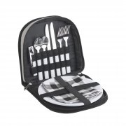 Набор для пикника "Ланч" на 2 персоны серый с черным