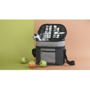 Набор для пикника "Шотландия" на 2 персоны с холодильным отделением серый с черным