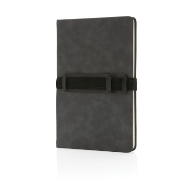 Блокнот Deluxe в твердом переплете из PU с держателем для телефона и ручки, А5 арт. P774.232