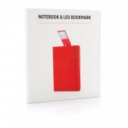 Блокнот с закладкой-фонариком, красный