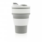 Складная силиконовая термокружка, серая