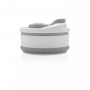 Складная силиконовая термокружка, серая