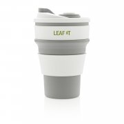 Складная силиконовая термокружка, серая