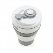 Складная силиконовая термокружка, серая