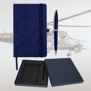 Набор подарочный WARRIORSTYLE: бизнес-блокнот, ручка, коробка подарочная, темно-синий темно-синий