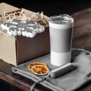 Набор ACTIONLIFE: термокружка, шапка, украшение, зарядное устройство, коробка, серый серый