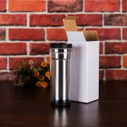 Термокружка IDEA под полиграфическую вставку, 420 мл, нержавеющая сталь/пластик прозрачный арт. 20613 Термокружка IDEA под полиграфическую вставку, 420 мл, нержавеющая сталь/пластик прозрачный арт. 20613